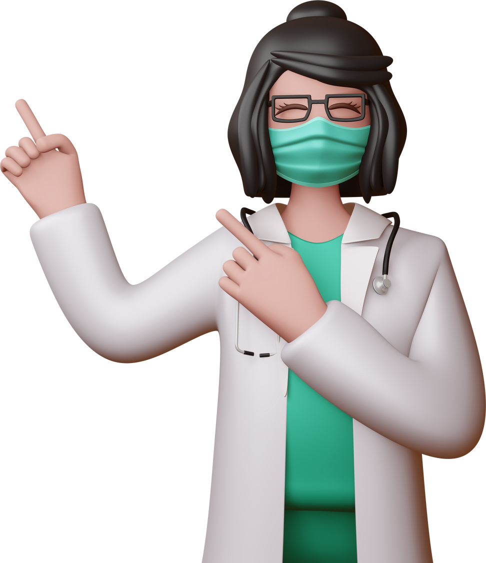 Female Doctor Pointing Her Fingers